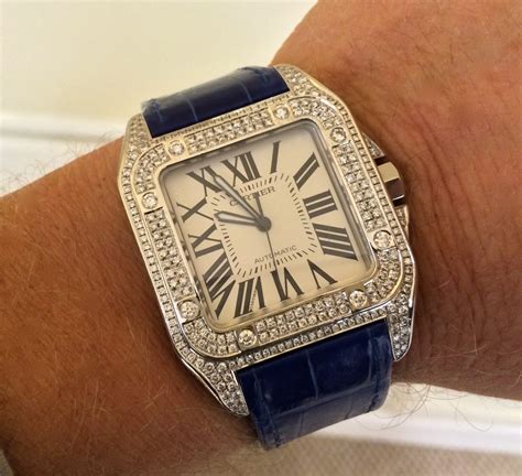 cartier santos factory diamonds|cartier santos 100 diamond price.